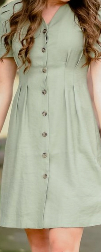 Olive Button Down Dress